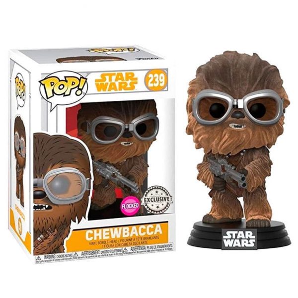 Figura POP Star Wars Solo Chewbacca with Goggles Flocked Exclusive