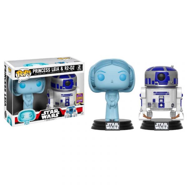 Set figuras POP Star Wars Holographic Leia and R2-D2 SDCC 2017 Exclusive